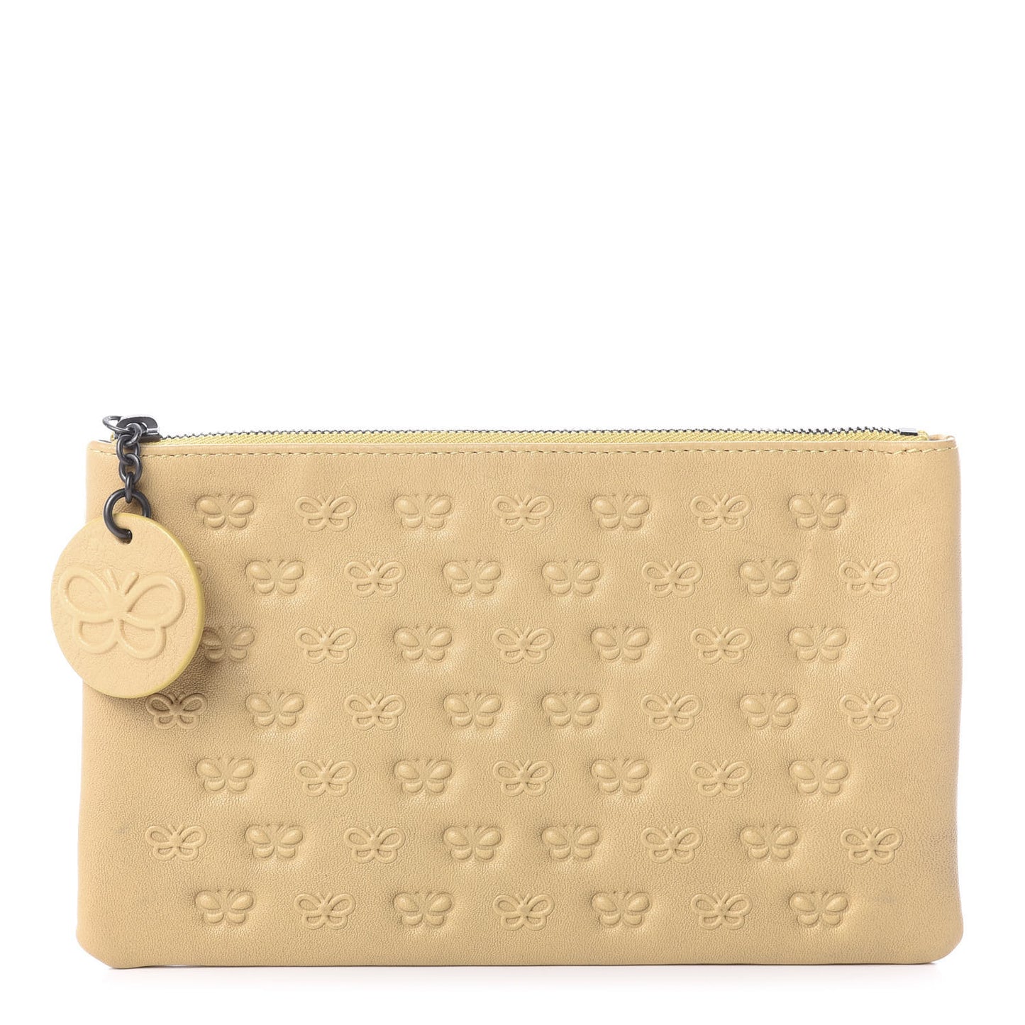 Nappa Embossed Butterfly Pouch Banane
