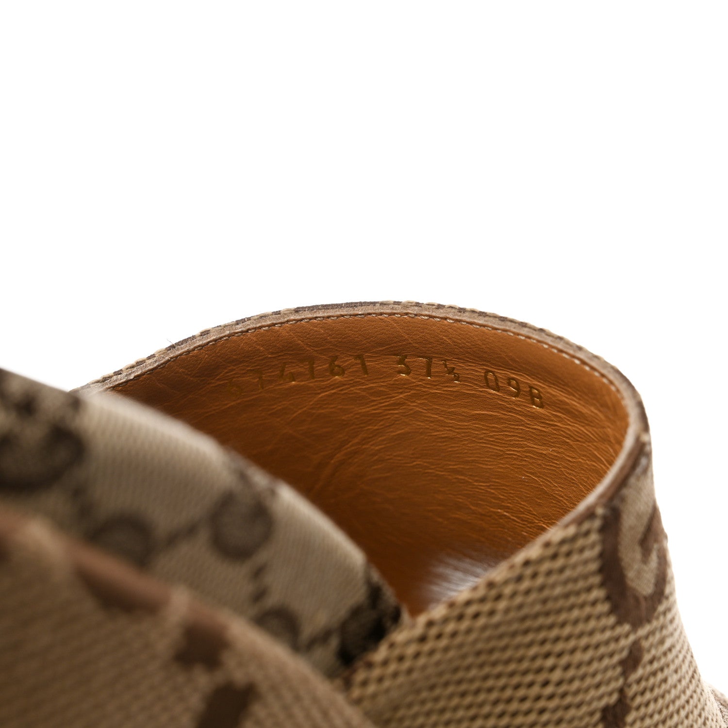 Gucci Monogram Jumbo GG Platform Slide Wedge Sandals 37.5 Camel Ebony 6 of 8