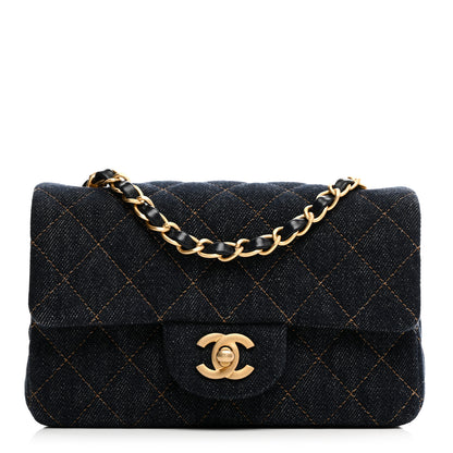Chanel Denim Quilted Mini Rectangular Flap Dark Blue 1 of 10
