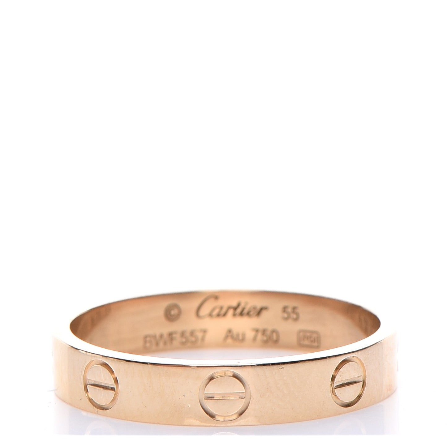 18K Yellow Gold 3.5mm LOVE Wedding Band Ring 55 7.25