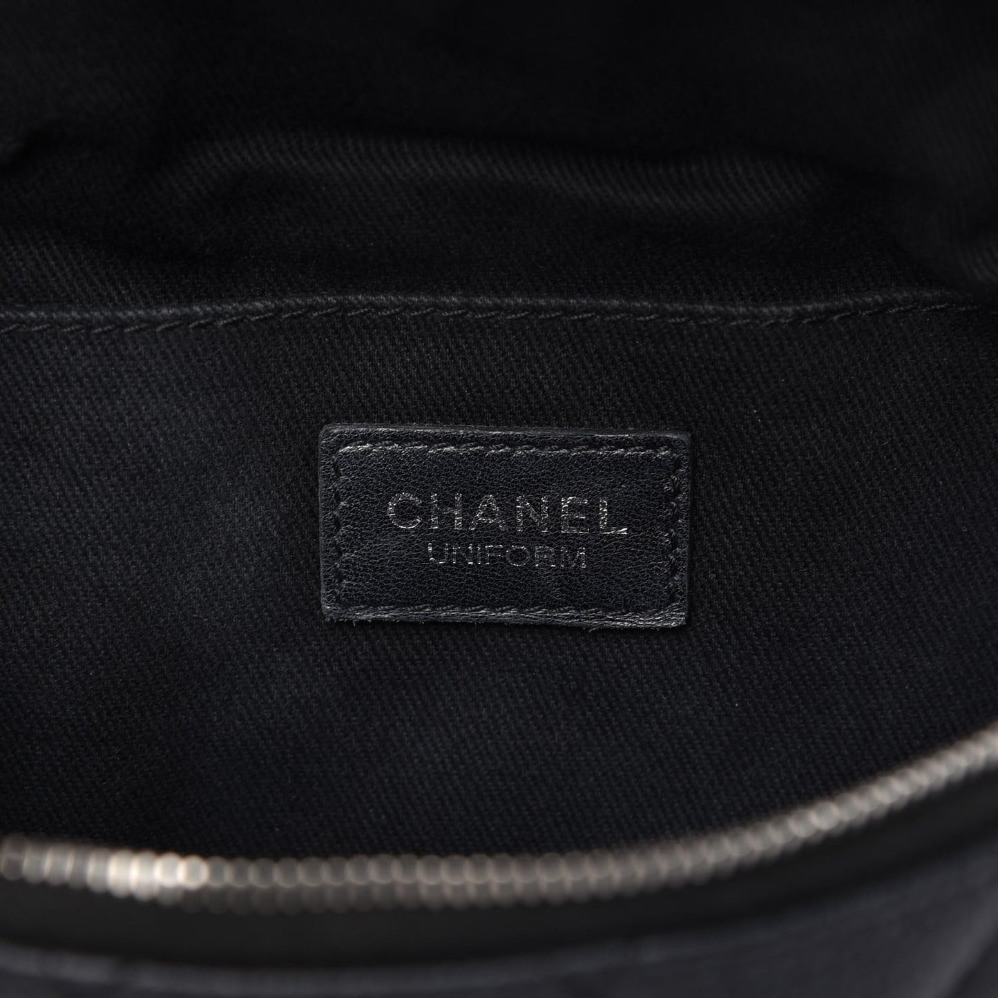 Grained Calfskin Quilted Waist Belt Bag Black