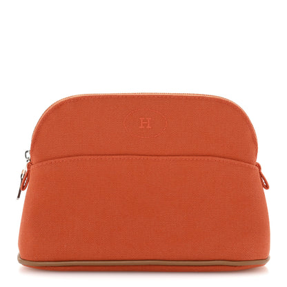 Hermes Cotton Canvas Mini Bolide Travel Cosmetic Pouch Feu 1 of 7