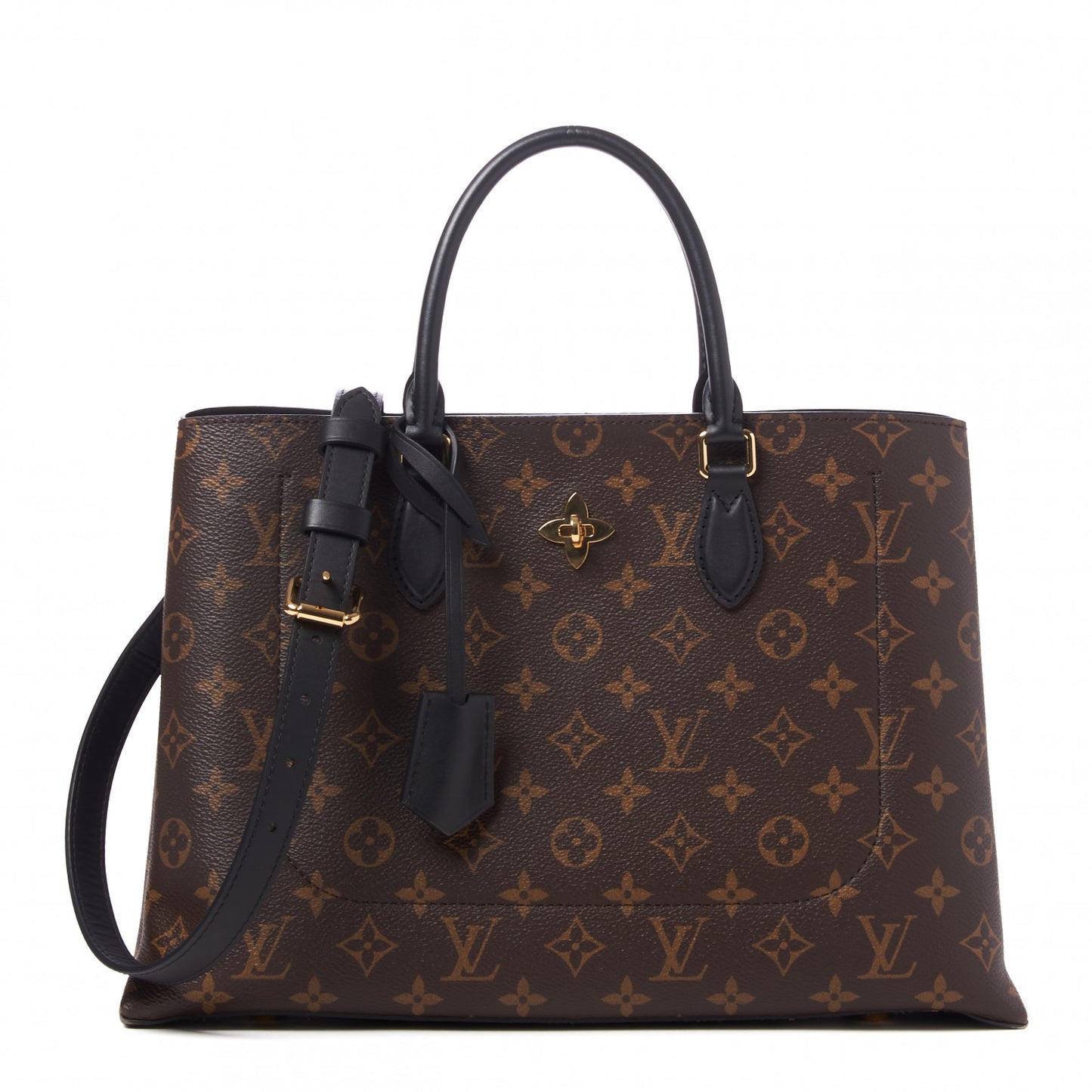 Monogram Flower Tote Black