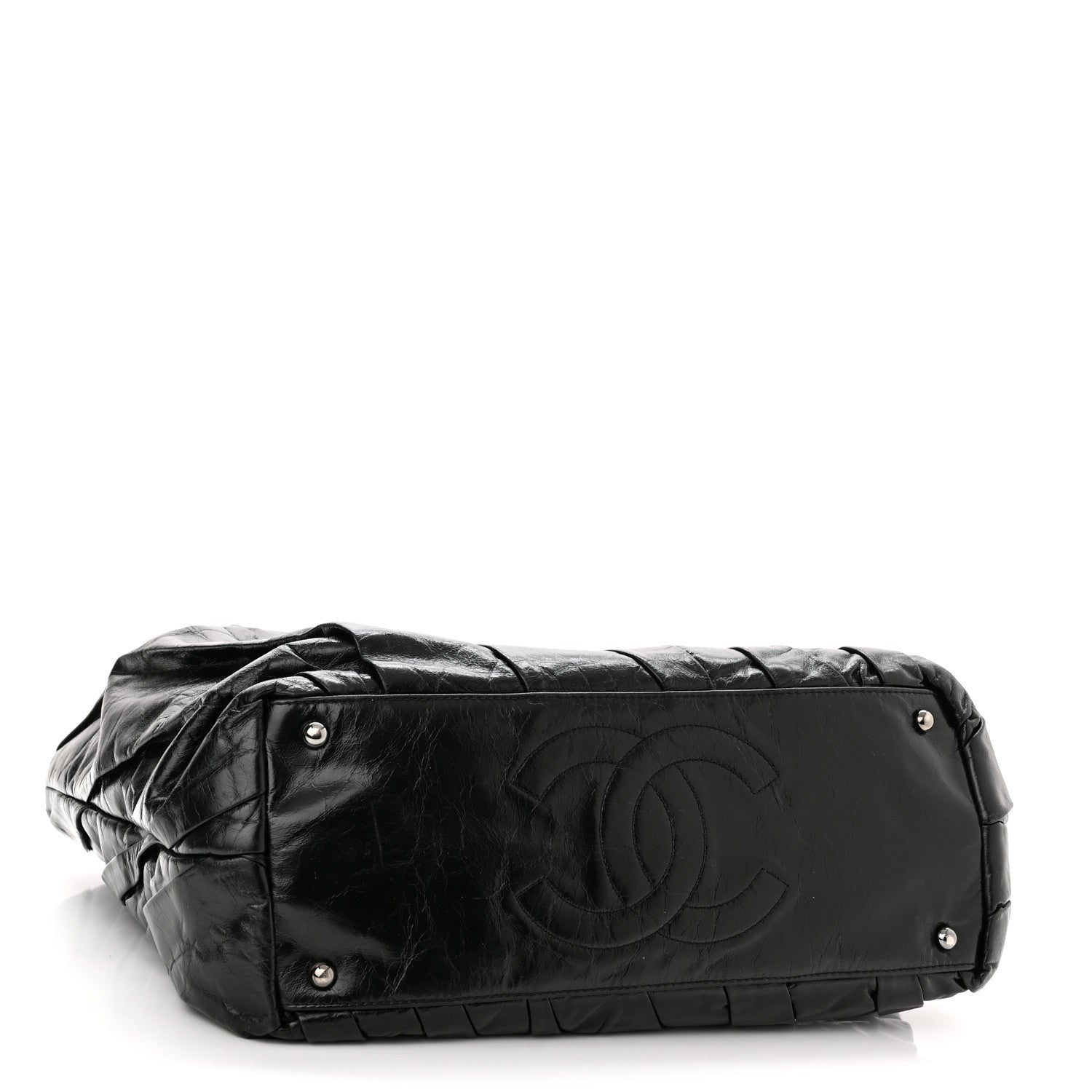 Chanel Glazed Calfskin Large Twisted Tote Black 4 of 10