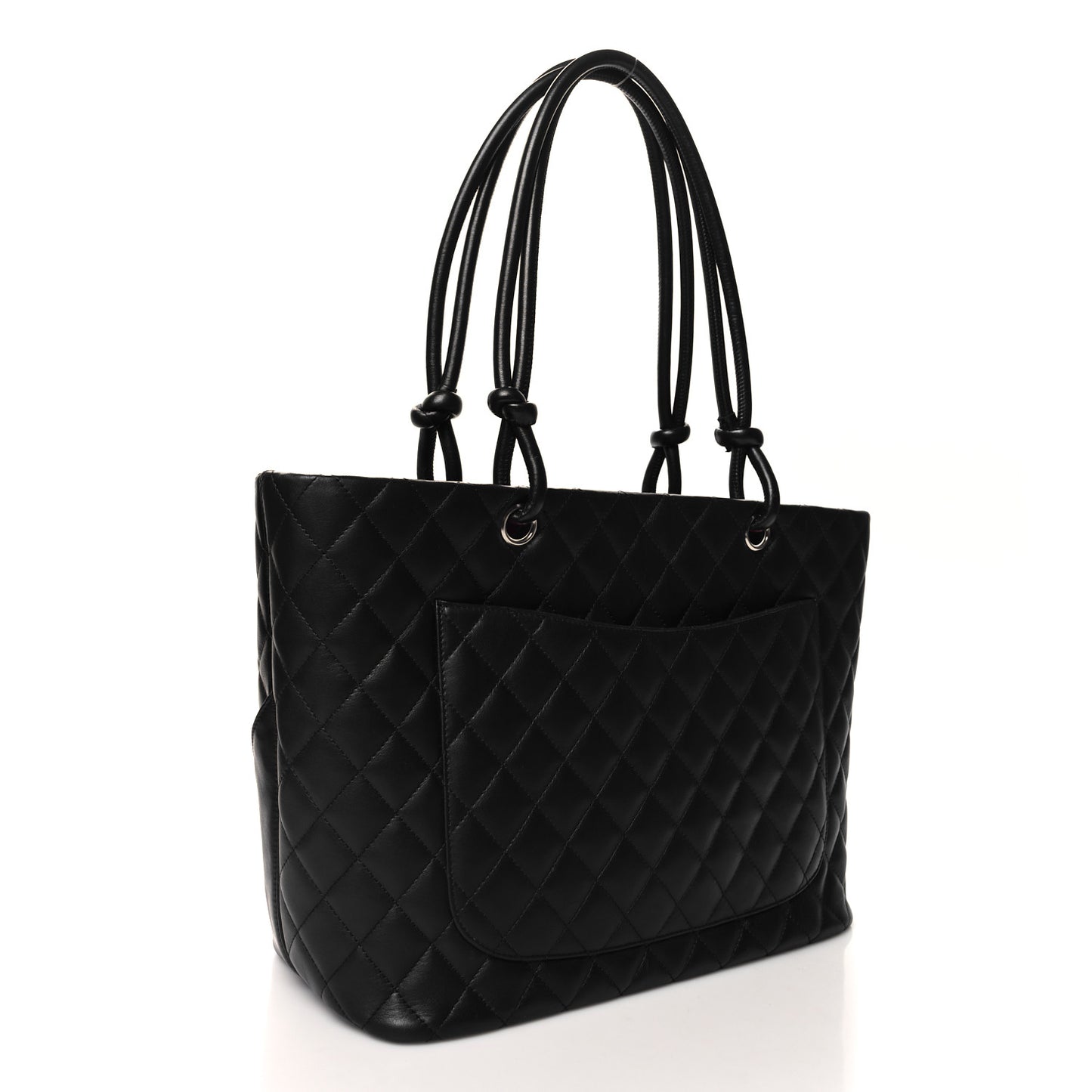 Calfskin Quilted Large Cambon Tote Black