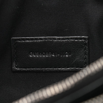 Saint Laurent Grained Lambskin Quilted Mini Becky Double Zip Bag Black 8 of 12