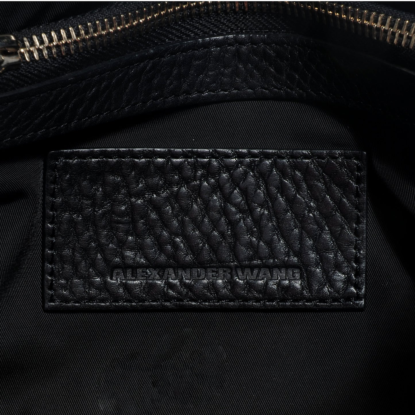Pebbled Leather Rockie Black w Pale Gold Hardware