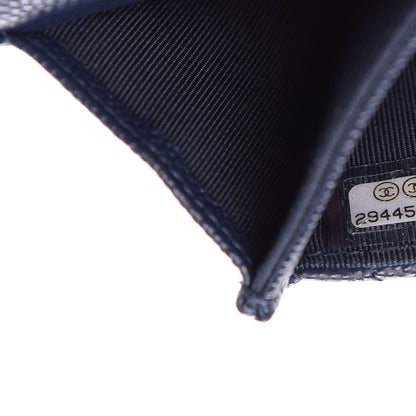 Chanel Iridescent Caviar Quilted Flap Card Holder Dark Blue 8 of 9