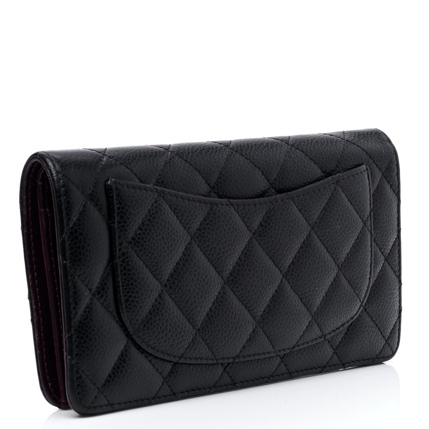 Caviar Quilted Yen Wallet Black