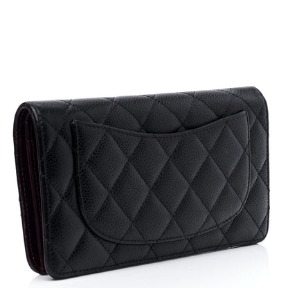 Chanel Caviar Quilted Yen Wallet Black 2 of 5