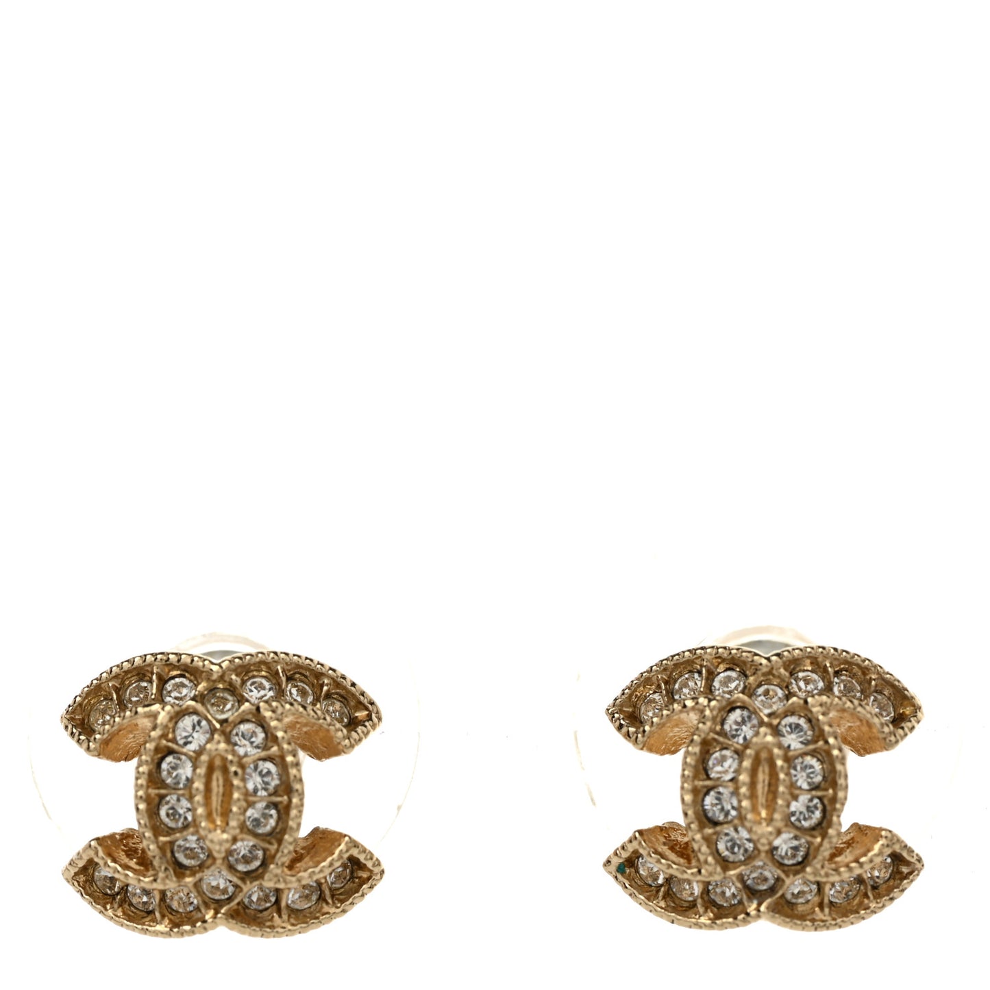 Crystal Timeless CC Earrings Light Gold
