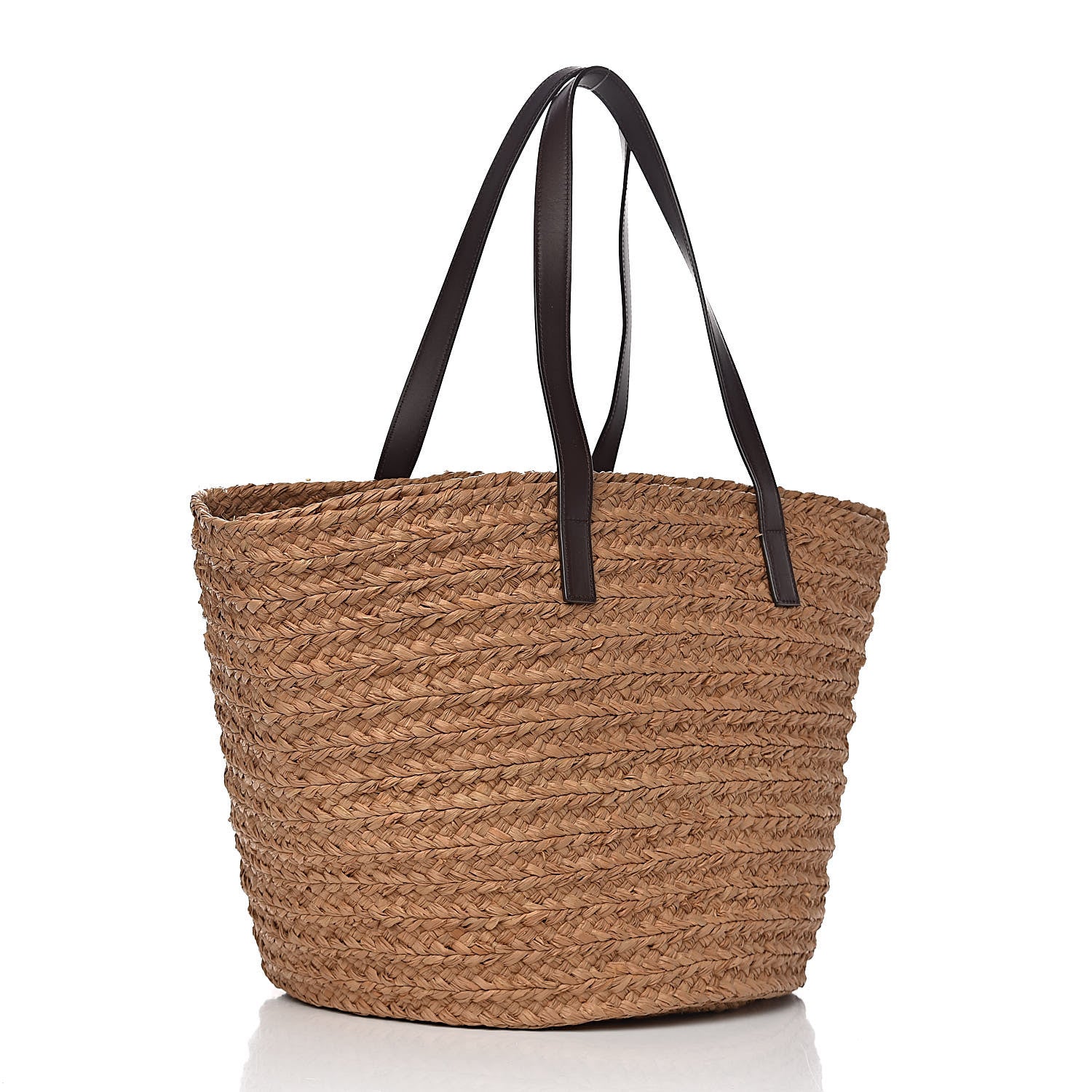 Saint Laurent Raffia Calfskin Medium Panier Tote 3 of 10