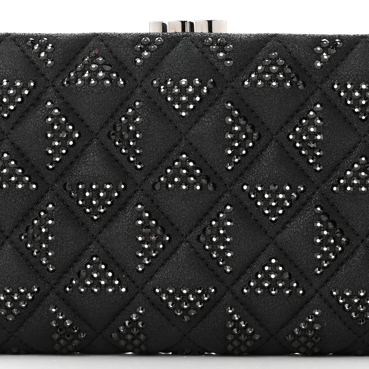 Chanel Iridescent Lambskin Crystal Quilted Clutch Black 8 of 10