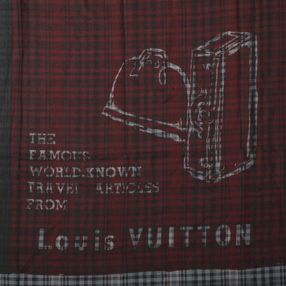 Louis Vuitton Mens Fleece Wool Silk Trunks Shawl Gris Rouge 1 of 4