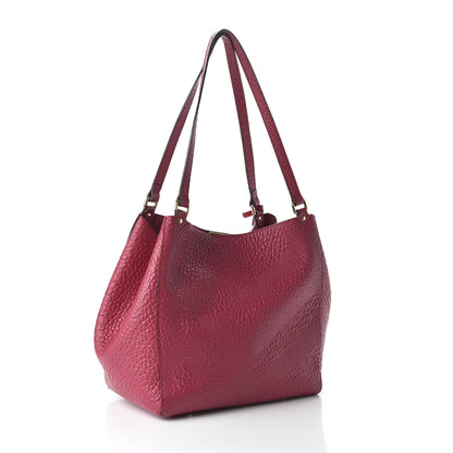 Burberry Signature Grain Calfskin Check Embossed Small Canterbury Tote Fuchsia 3 of 9