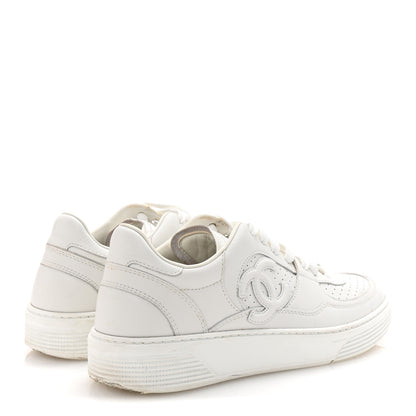 Chanel Calfskin CC Womens Sneakers 38 White 5 of 10
