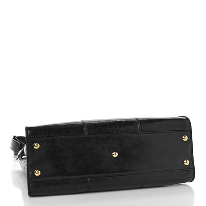 Fendi Agnello Old Shine Medium Peekaboo Iconic Satchel Black 4 of 8