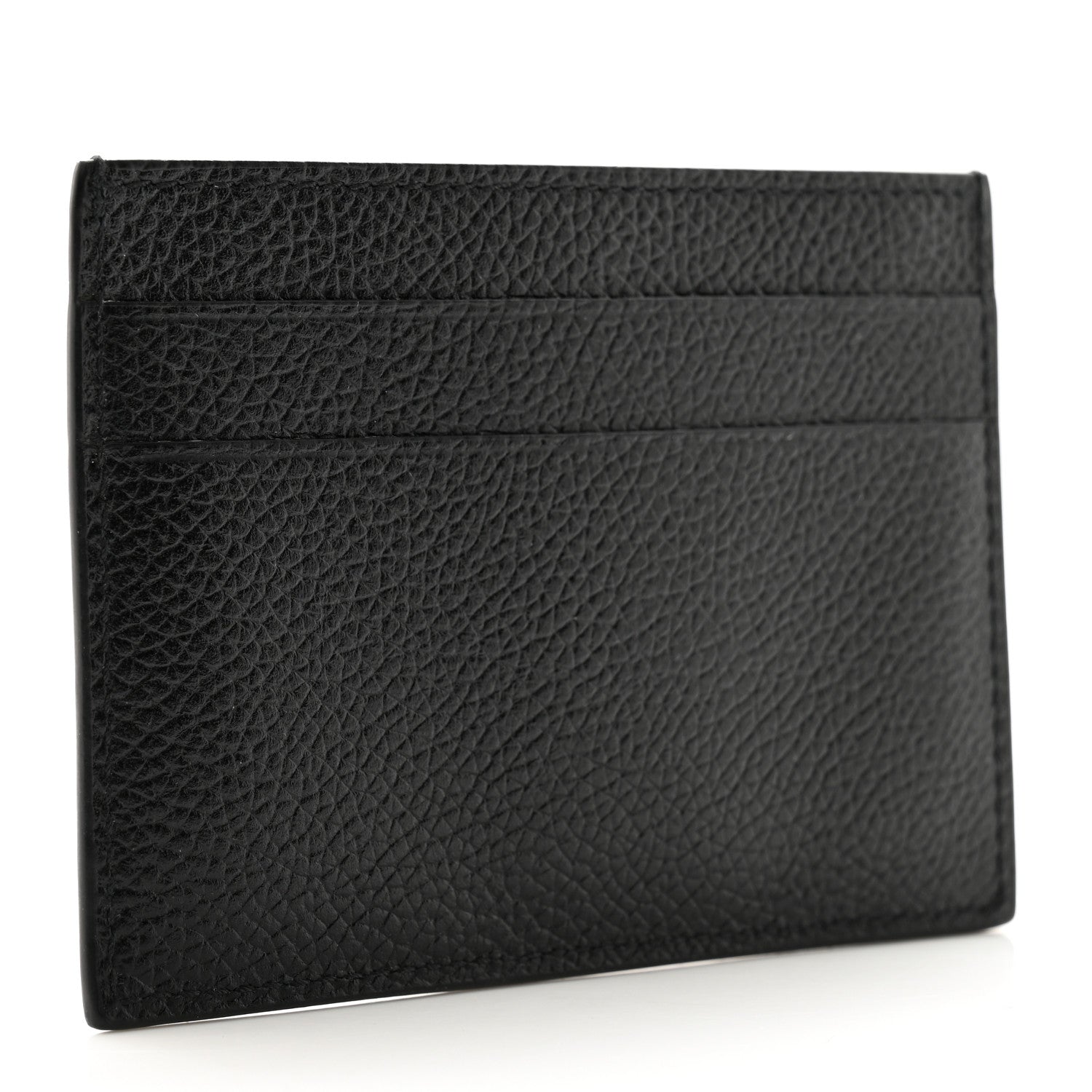 Balenciaga Grained Calfskin Logo Cash Card Holder Black Green 3 of 7