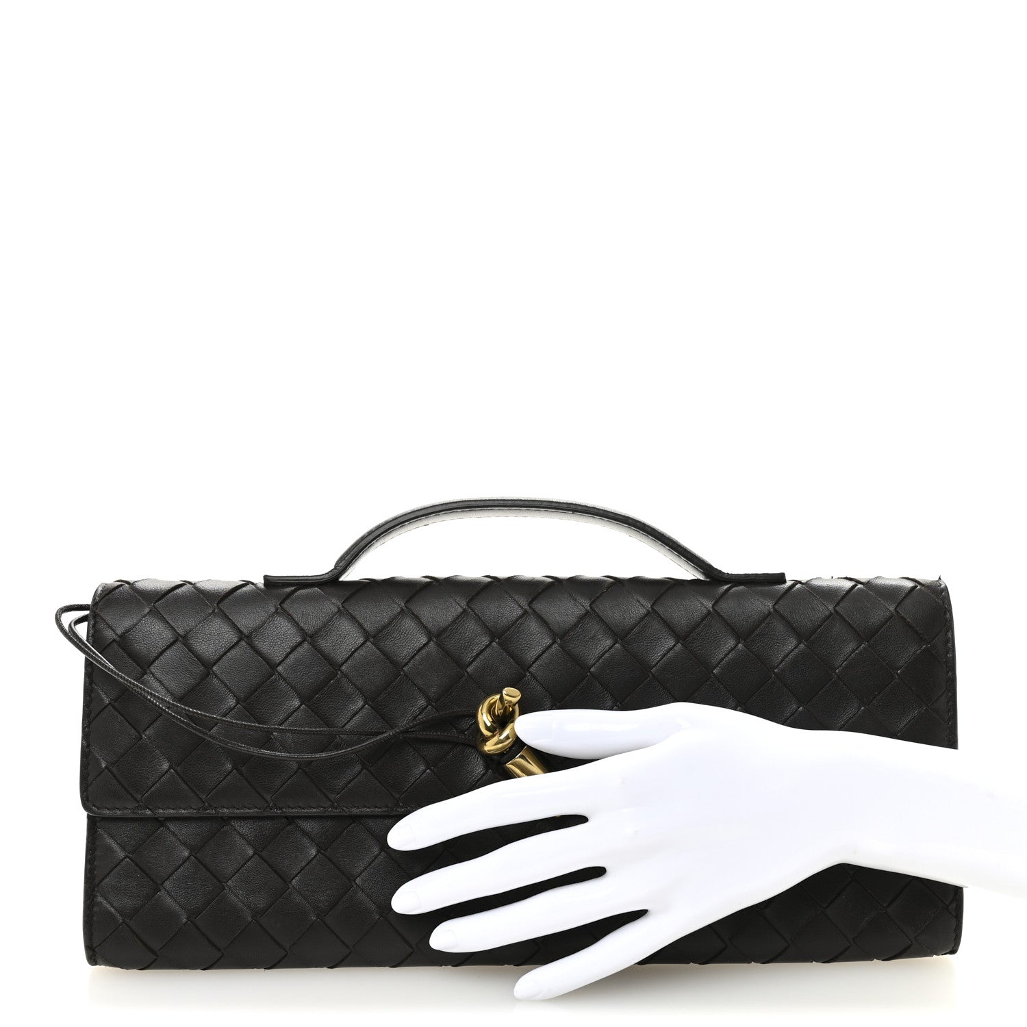 Bottega Veneta Nappa Intrecciato Long Andiamo Top Handle Clutch Fondant 2 of 7