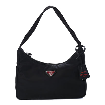 Prada Tessuto Nylon Saffiano Lunar New Year Mini Re-Edition 2000 Bag Black Fuoco 1 of 4