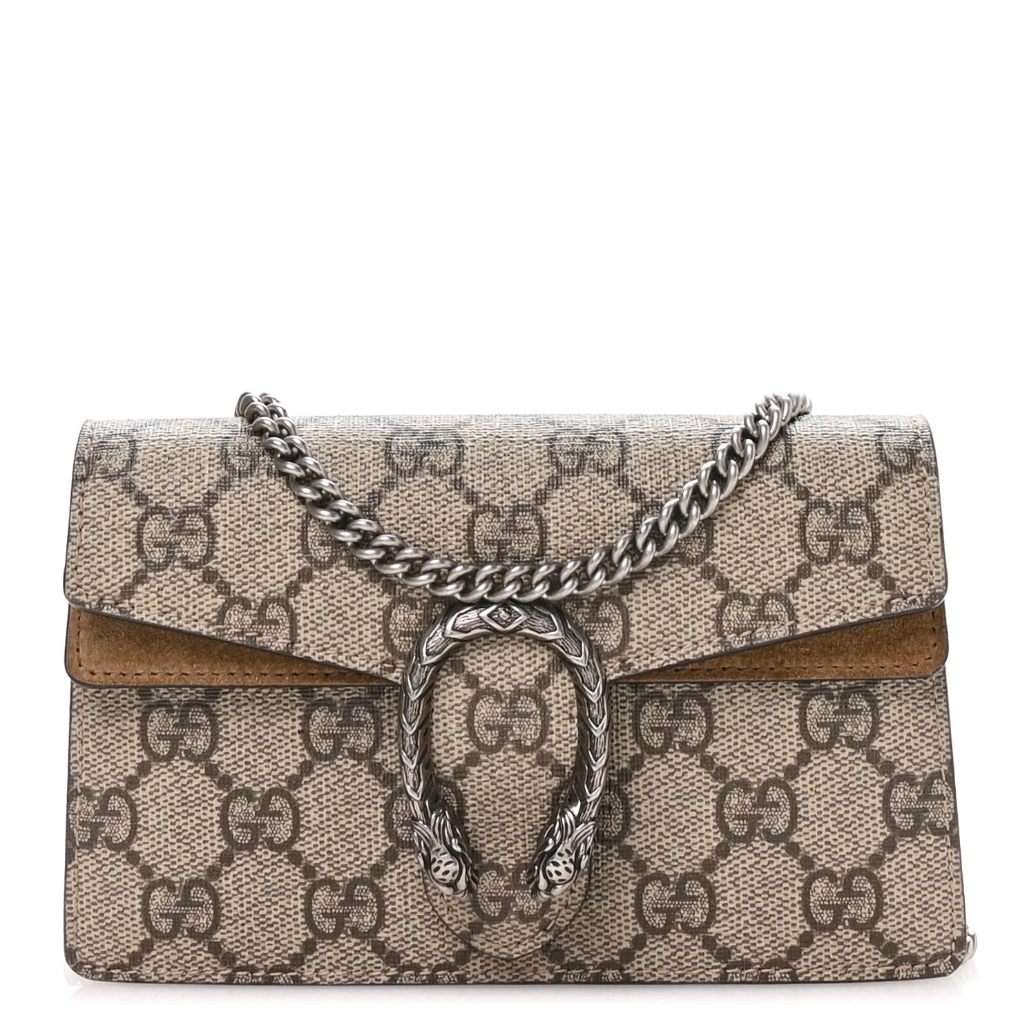 Gucci GG Supreme Monogram Super Mini Dionysus Shoulder Bag Taupe 1 of 11