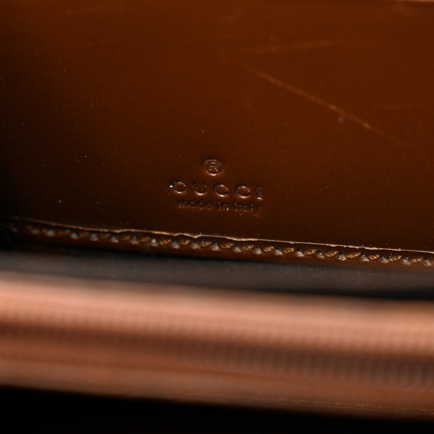 GG Supreme Monogram Cuoio Toscano Zip Around Wallet Beige Ebony Cuir