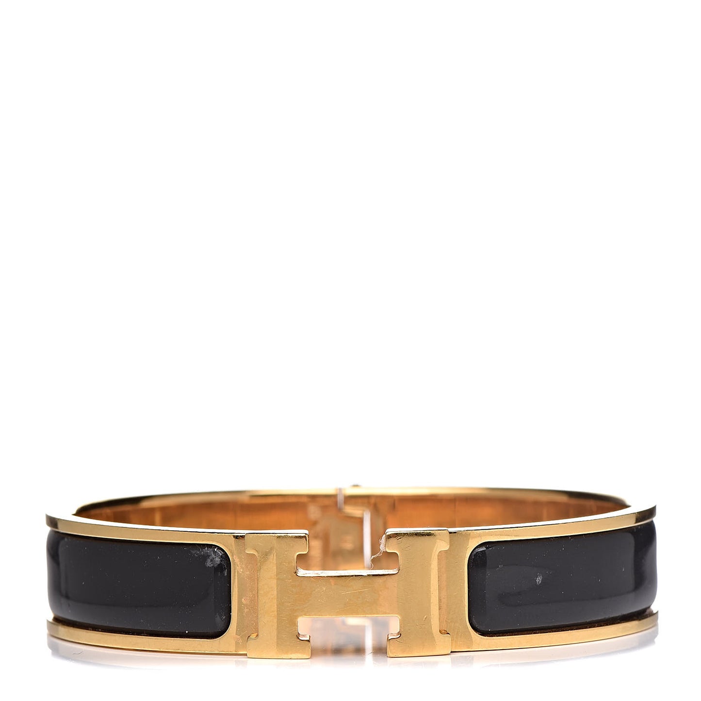 Enamel Narrow Clic Clac H Bracelet GM Black