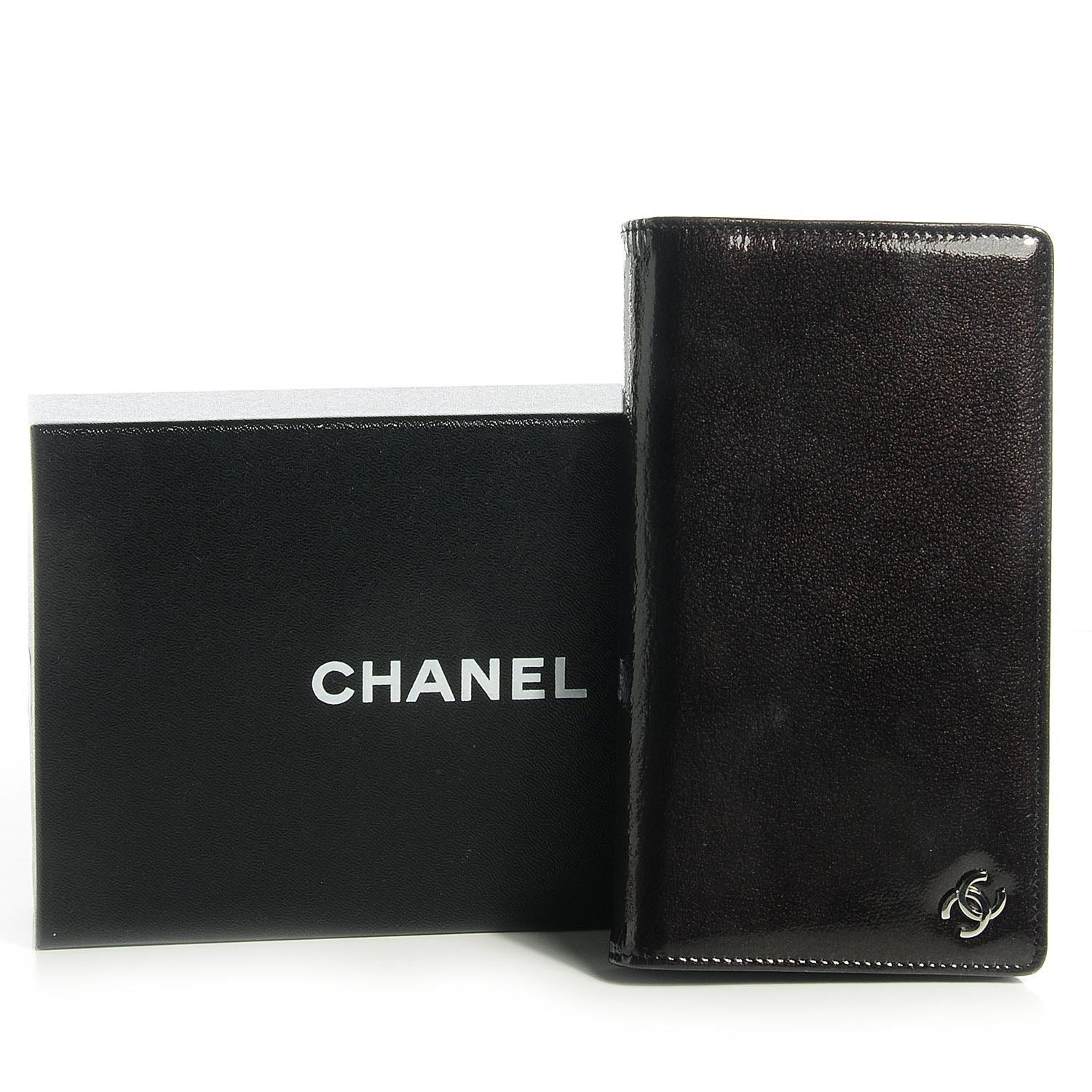 Chanel Patent CC Yen Wallet Black 6 of 9