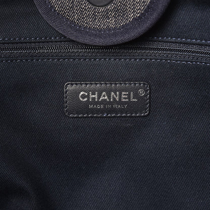 Chanel Denim Large Deauville Tote Dark Blue 6 of 8