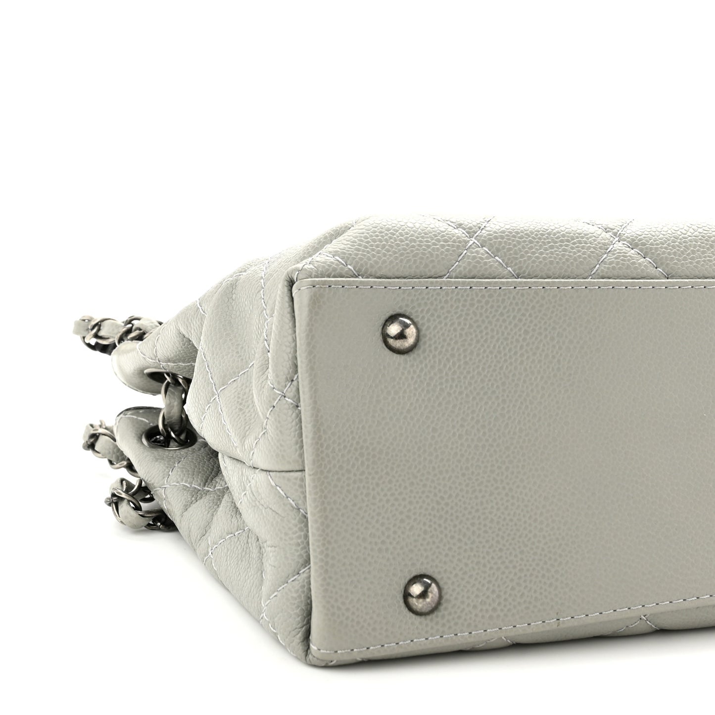 Caviar Quilted Chanel 3 Accordion Flap Bag Light Grey