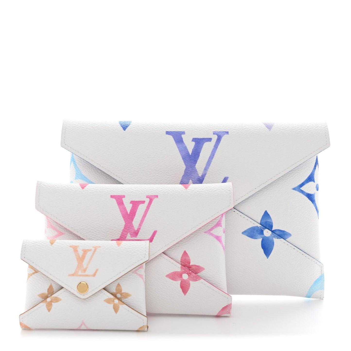 Monogram Giant By The Pool Kirigami Pochette Set Blue Rose Beige