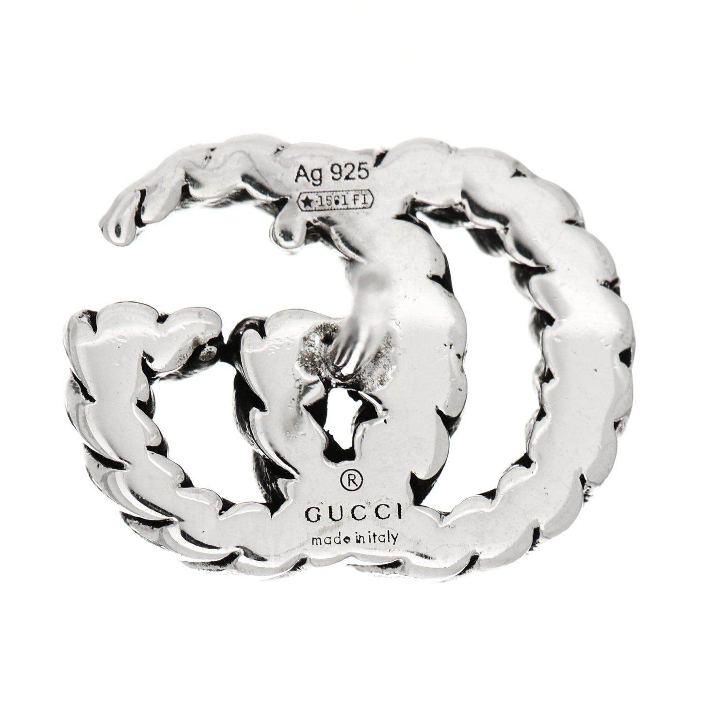 Sterling Silver Torchon Double G Earrings