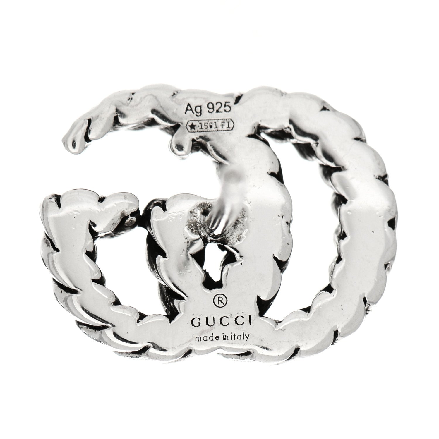 Gucci Sterling Silver Torchon Double G Earrings 4 of 6