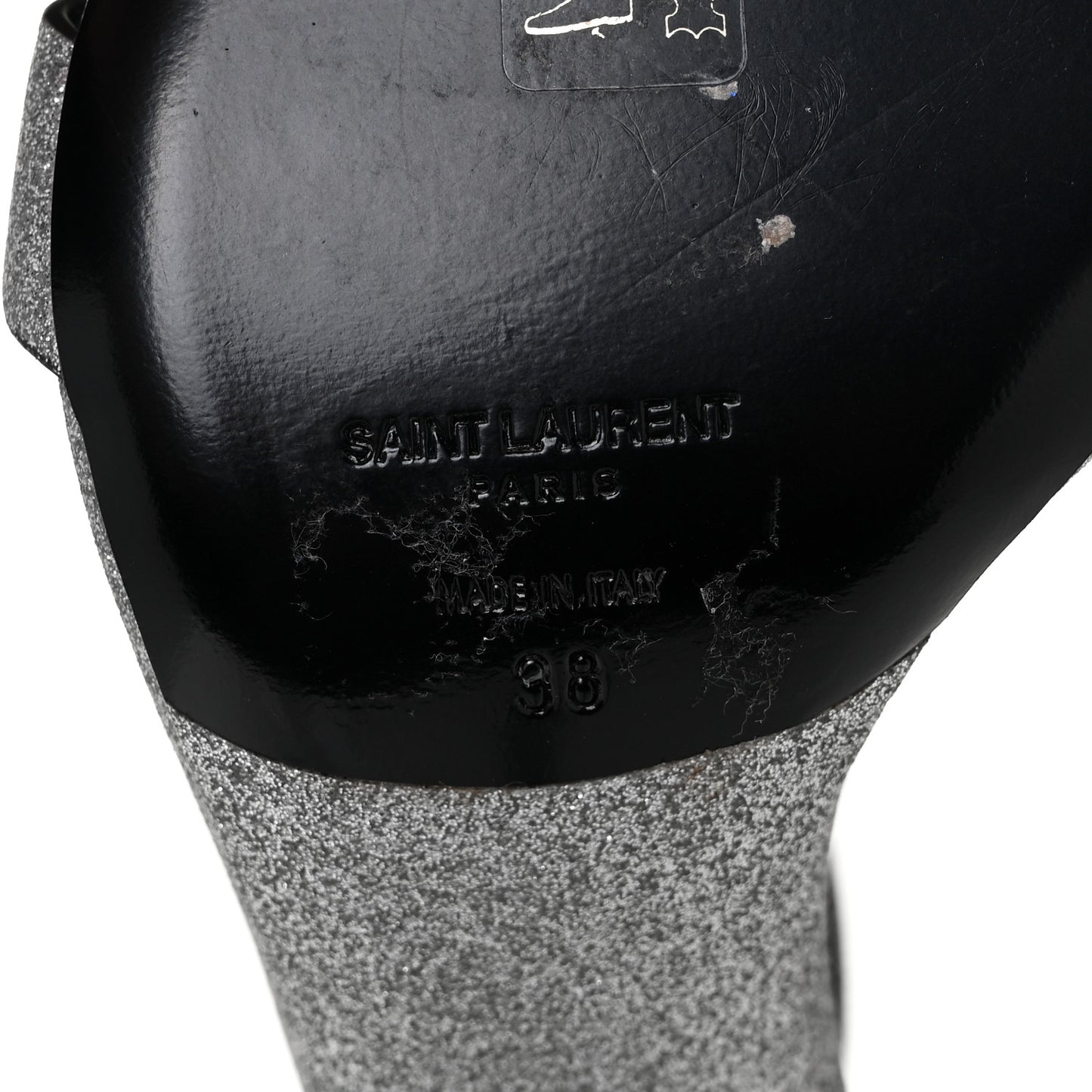 Glitter Amber 105 Ankle Strap Sandals 38 Silver