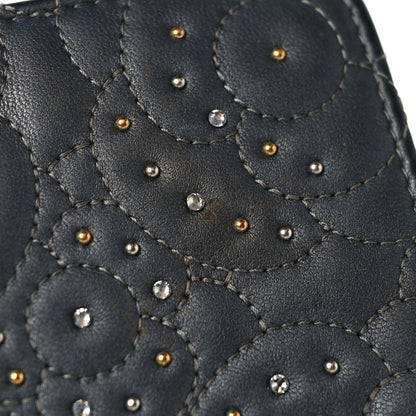 Chanel Lambskin Camellia Studded Wallet on Chain WOC Grey 14 of 16