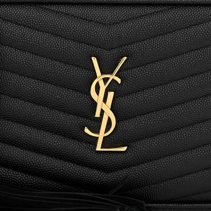 Saint Laurent Grain De Poudre Matelasse Monogram Mini Lou Camera Bag Black 8 of 11
