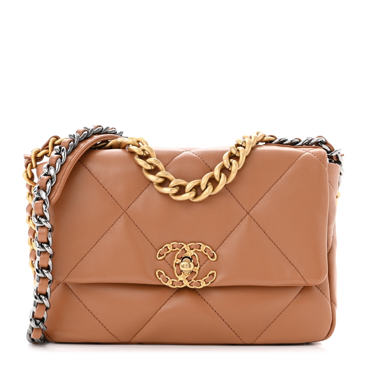 Chanel Lambskin Quilted Medium Chanel 19 Flap Brown 1 of 11