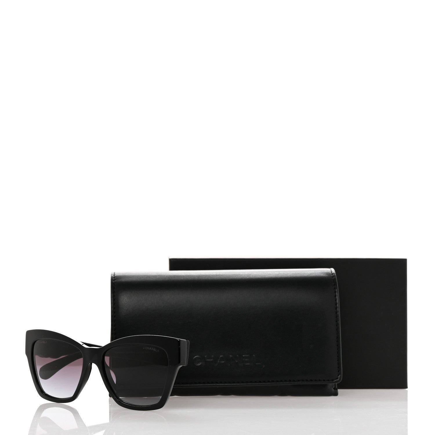 Chanel Acetate Square Cat Eye CC Sunglasses 5456-Q-A Black 8 of 8