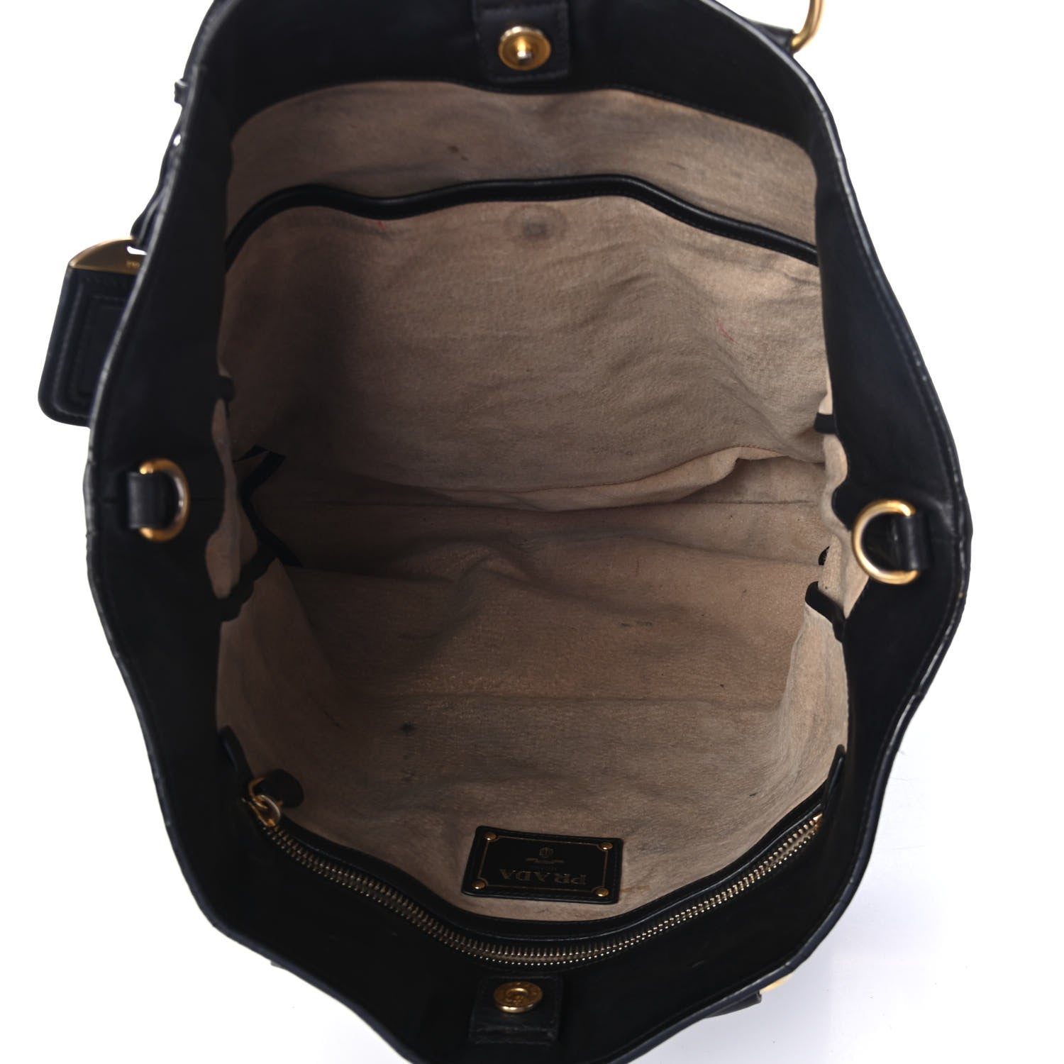 Prada Soft Calf Shopping Tote Black 4 of 4