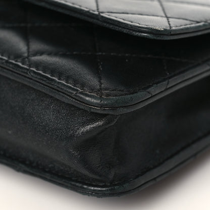 Chanel Lambskin Quilted Wallet On Chain WOC Black 10 of 20