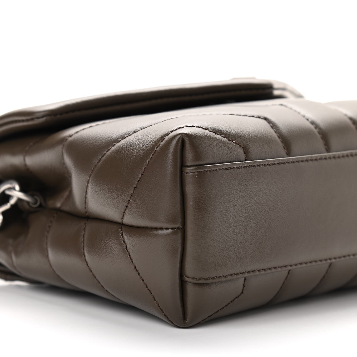 Saint Laurent Calfskin Y Quilted Monogram Toy Loulou Crossbody Bag Faggio 4 of 8