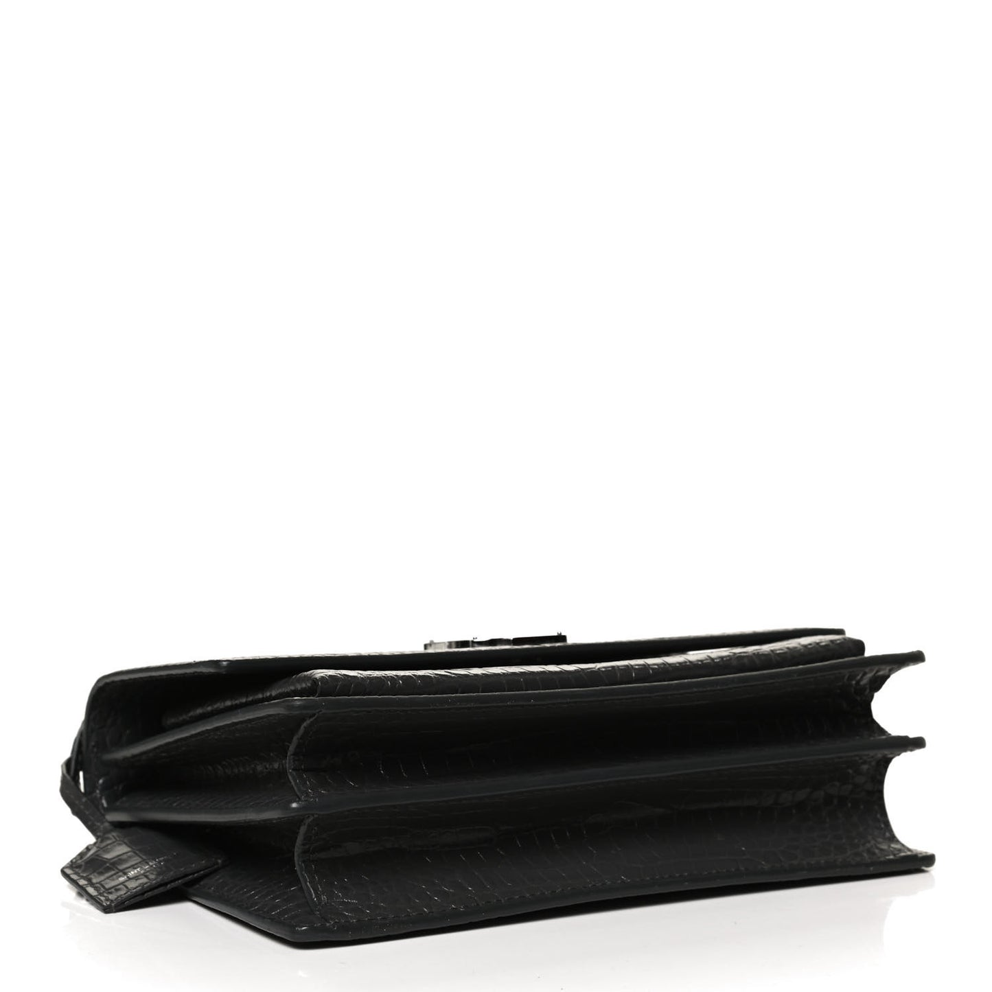 Calfskin Crocodile Embossed Medium Monogram Sunset Graphite