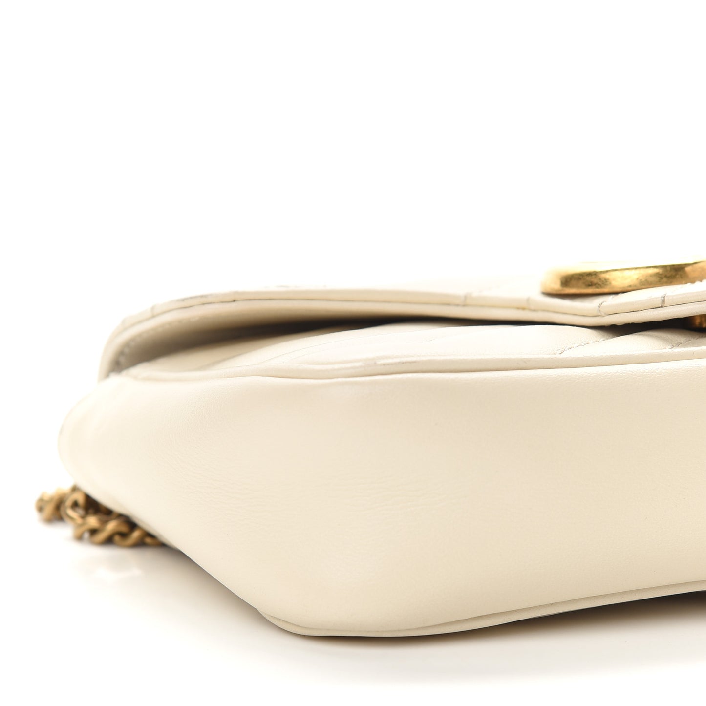 Calfskin Matelasse Super Mini GG Marmont Shoulder Bag White