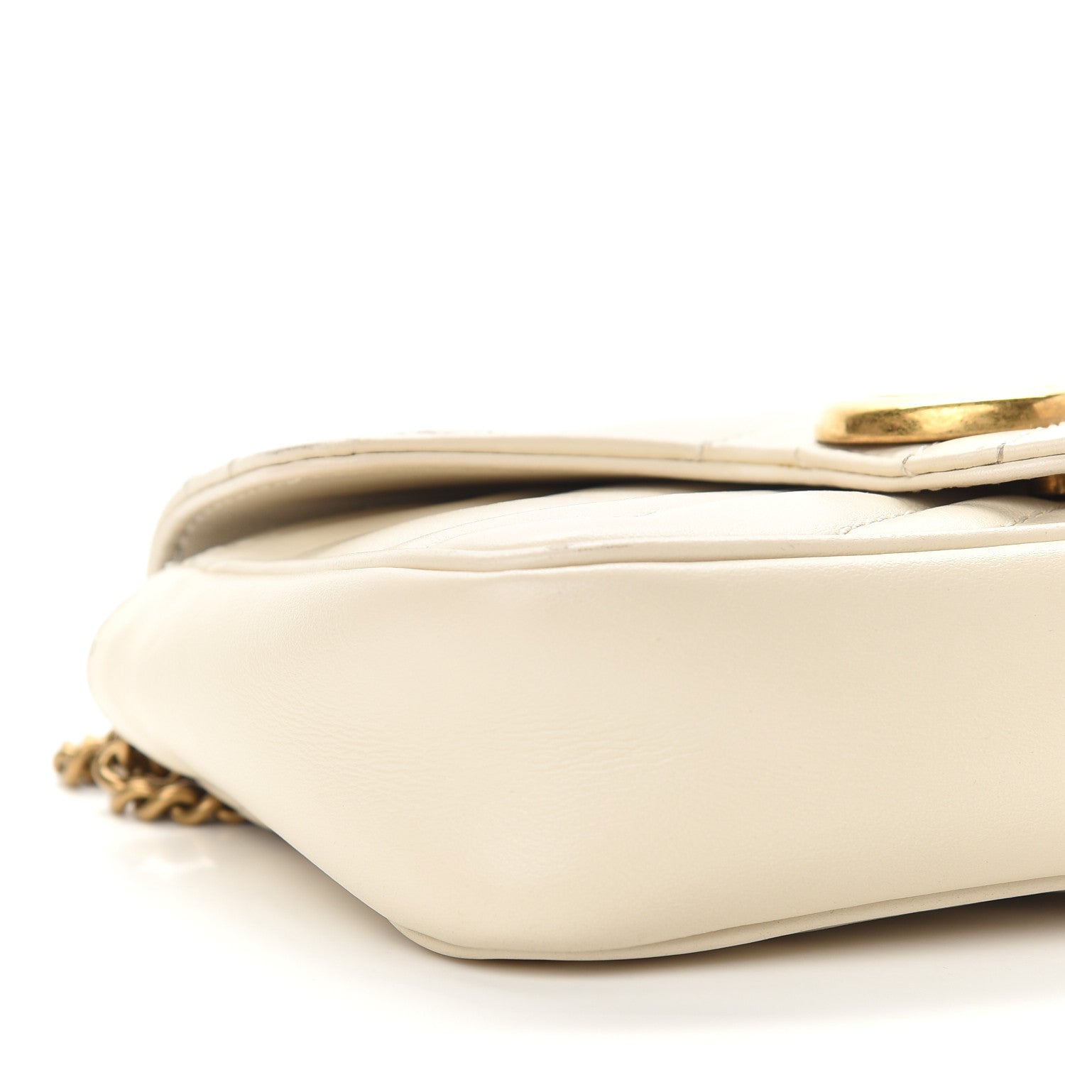 Gucci Calfskin Matelasse Super Mini GG Marmont Shoulder Bag White 8 of 10