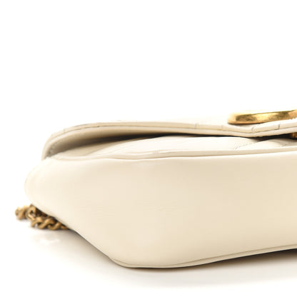 Gucci Calfskin Matelasse Super Mini GG Marmont Shoulder Bag White 8 of 10