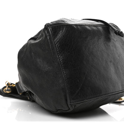Chanel Lambskin CC Stitched Drawstring Bucket Bag Black 8 of 9