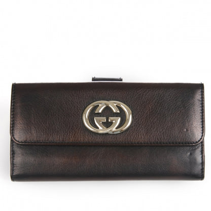 Gucci Leather Britt Continental Wallet Black 1 of 13