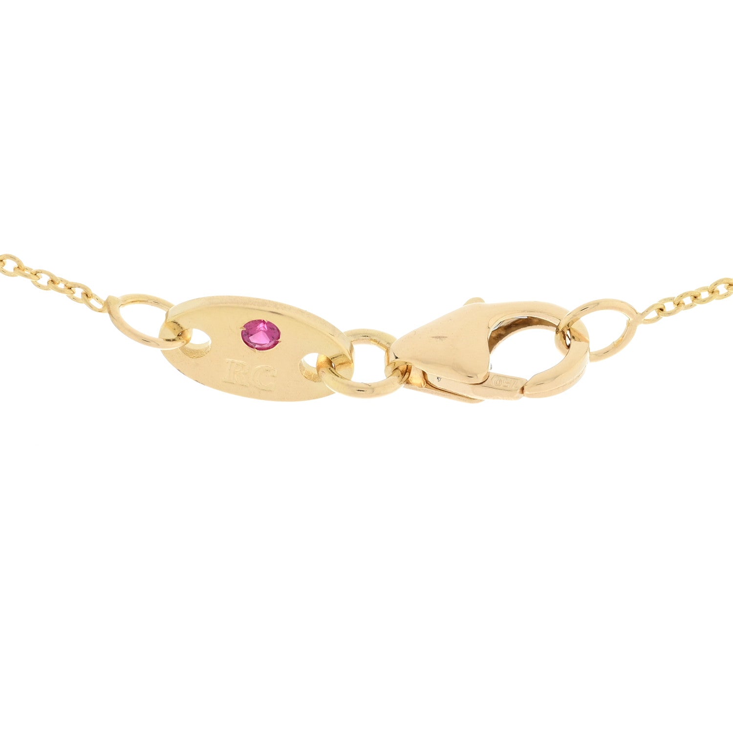 Roberto Coin 18K Yellow Gold Diamond .25ct Diamonds By The Inch Five Station Necklace 4 of 5