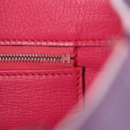 Hermes Chevre Mangalore Bi-Color Horseshoe Birkin 35 Ultraviolet Rose Tyrien 21 of 35
