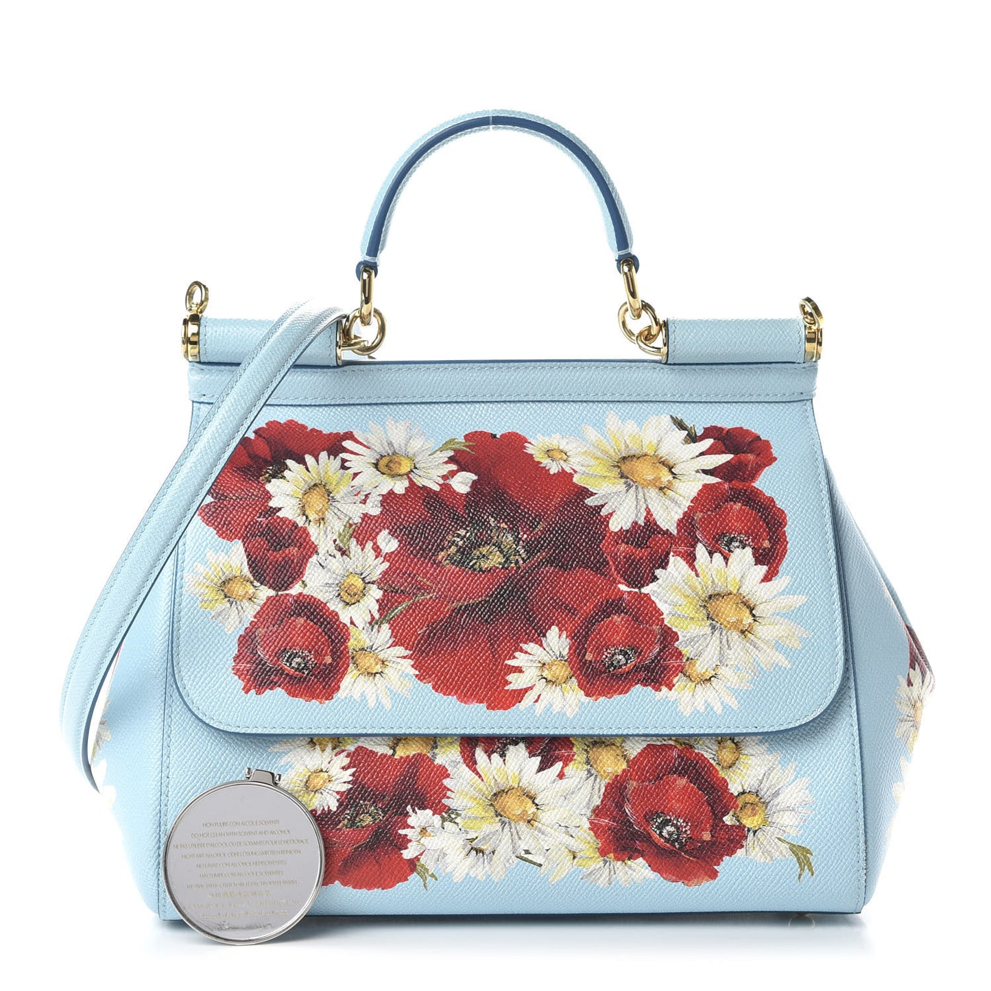 Dauphine St.Giap Papaveri Print Medium Miss Sicily Satchel Celeste